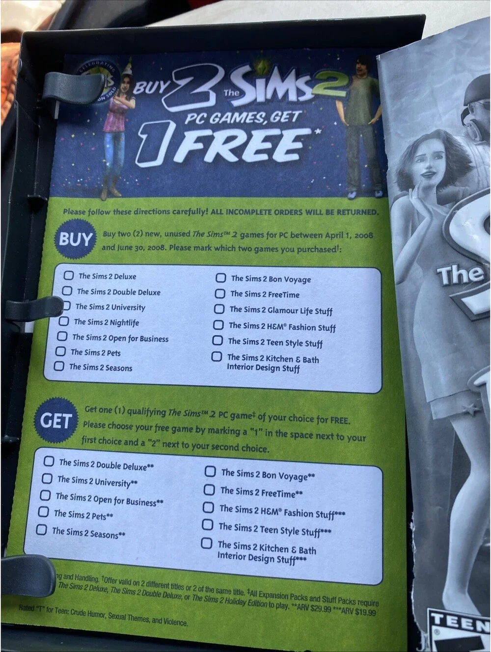 The Sims 2: Double Deluxe - PC Manuel Case Very Clean Disc